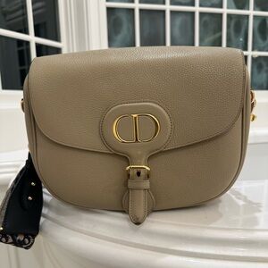 Dior Taupe Leather Crossbody Bag